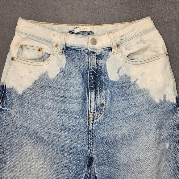 Pacsun Womens Jeans Size 26 90s Boyfriend High Rise Distressed Bleach Raw Hem - Picture 9 of 16